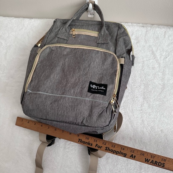 Happy Luoka brand Grey Multi-Function Diaper Bag Backpack - Picture 4 of 9